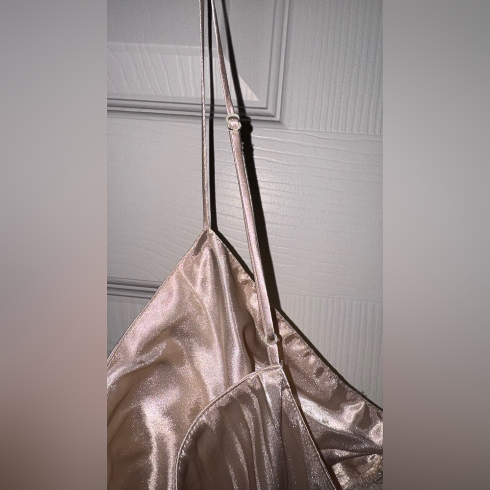 Elegant Metallic Pleated Maxi Dress, BEAUTIFUL, SP, Vintage - Picture 5 of 8
